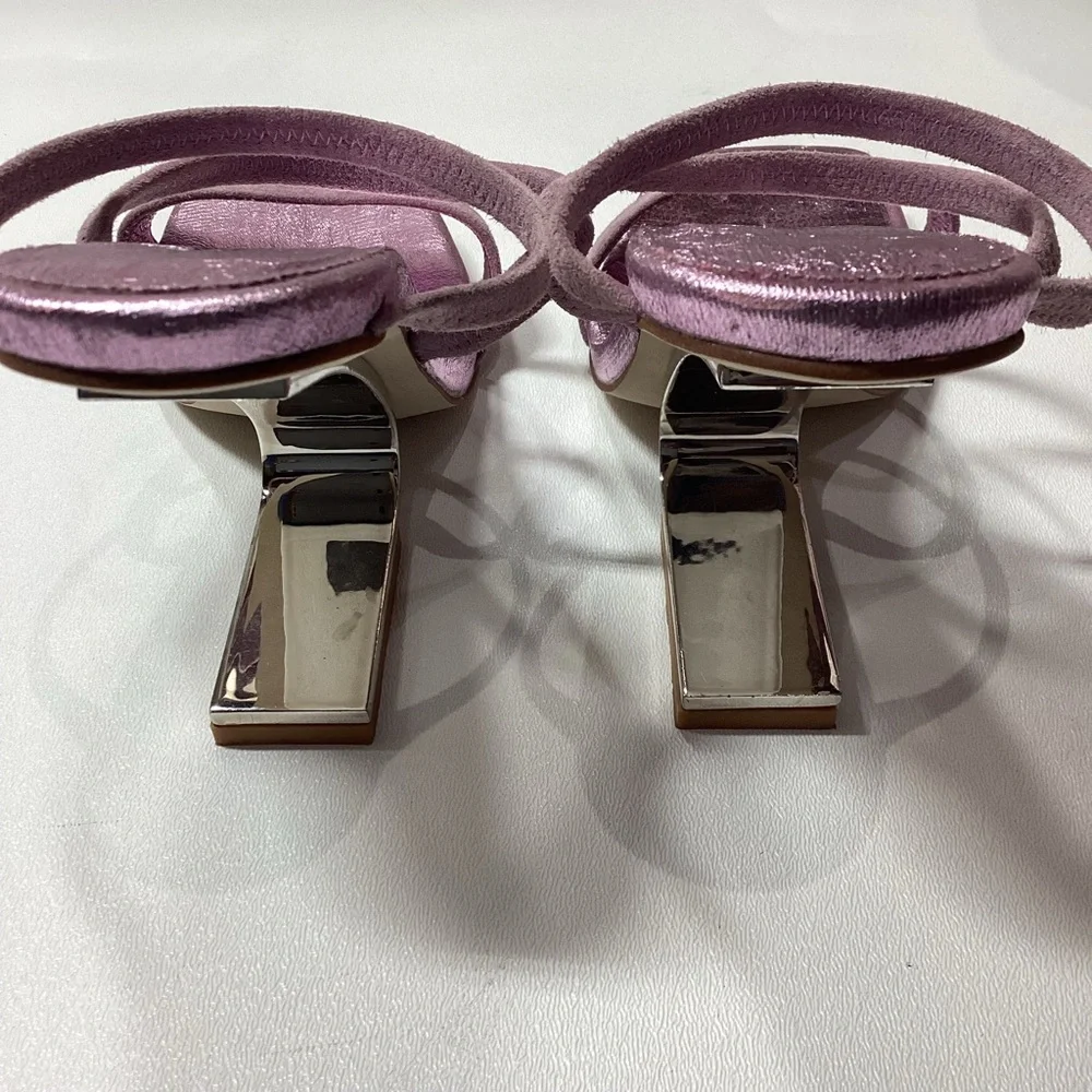 Jeffrey Campbell Geometric Sandal Pink  Suede Metallic - Picture 8 of 16